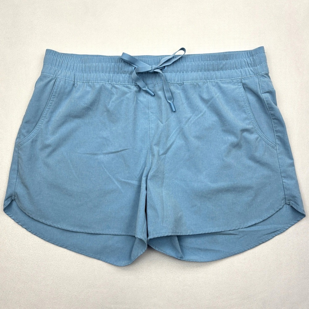 Eddie Bauer Departure Shorts Womens Medium Blue Stretch Pull On Hiking Outdoor 4